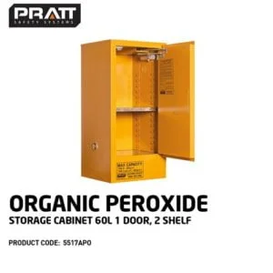 Pratt Organic Peroxide Storage Cabinets 60L 1 Door, 2 Shelf 