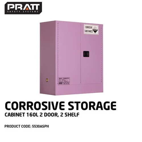 Pratt Corrosive Storage Cabinets 160L 2 Door, 2 Shelf 