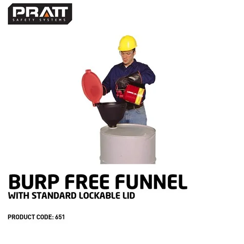 Pratt Burp Free Funnel With Standard Lockable Lid 