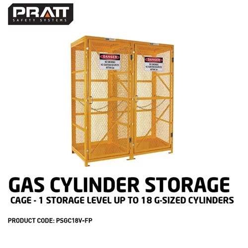 Pratt Gas Cylinder Storage Cage. 1 Storage Level Up To 18 G-Sized Cylinders. (Comes Flat Packed - Assembly Required)