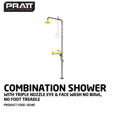 Combination Shower With Triple Nozzle Eye & Face Wash No Bowl. No Foot Treadle
