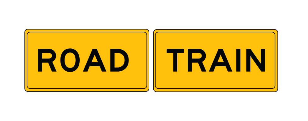 Road Train, 600 x 300mm, Two Piece, Class 2 Reflective Aluminium - Image 2
