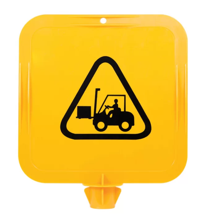 Yellow Lock In Sign Frame, Forklifts Pictogram - Image 3