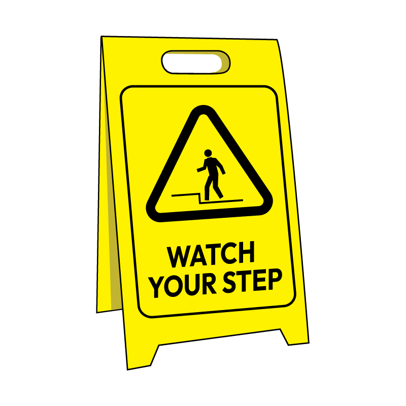 Corflute Sign Stand, Watch Your Step, 500 x 300mm - Image 2