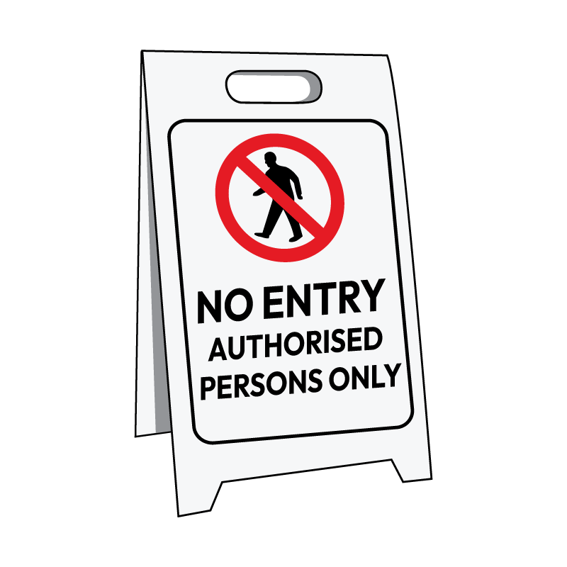 Corflute Sign Stand, No Entry Authorised Persons Only, 500 x 300mm - Image 2