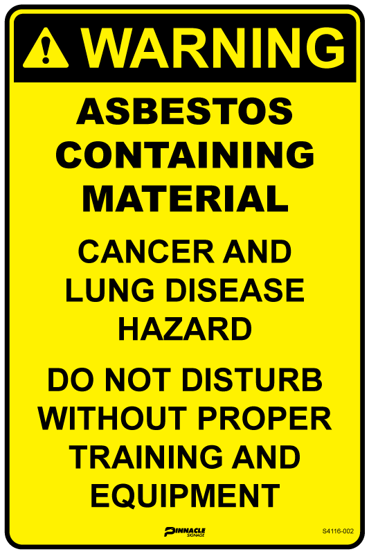 Warning Asbestos Containing Material Cancer And Lung Disease Hazard