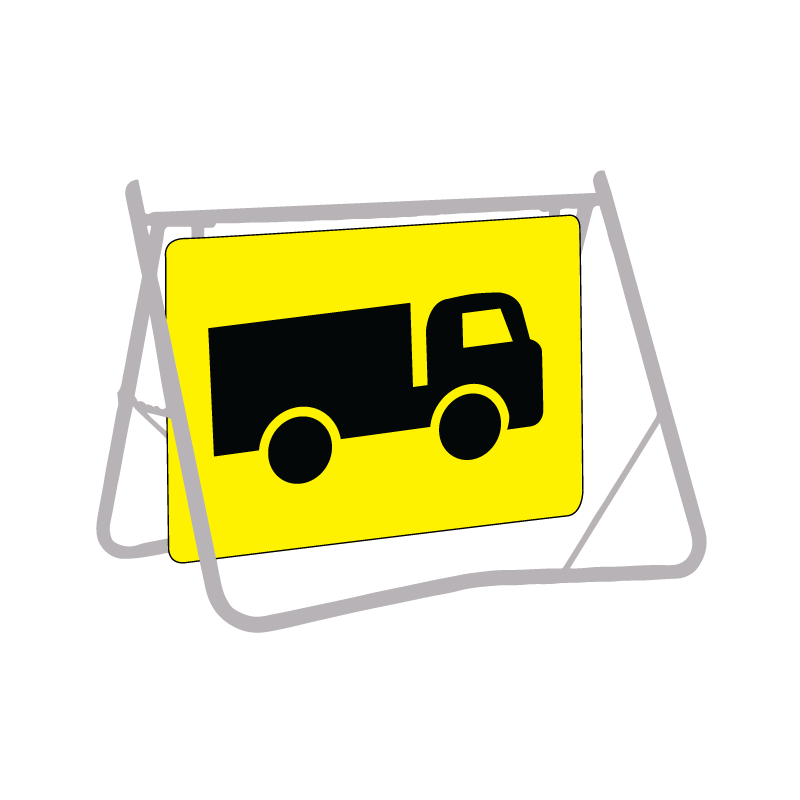 Truck Picto, 900 x 600mm Metal, Class 1 Reflective, Swing Stand - Image 2