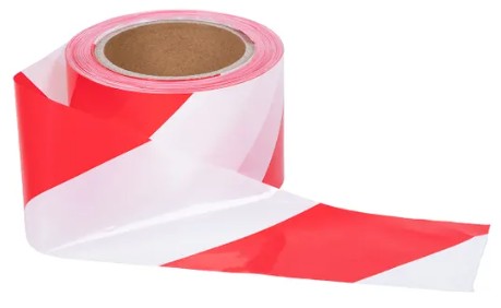 Red/White Barrier Tape, 75mm x 100m Roll