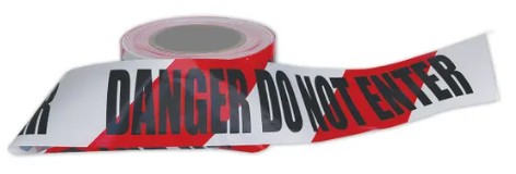 Red/White Danger Do Not Enter Printed Barrier Tape, 75mm x 100m Roll