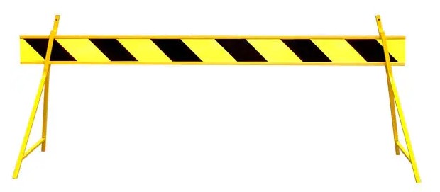 PVC Barrier Board, Yellow Body, CL1 Reflective, 2.5m