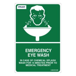 Emergency Eyewash Sign 450mm X 300mm Metal