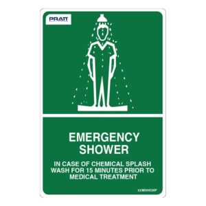 Emergency Shower Sign 450mm X 300mm Poly
