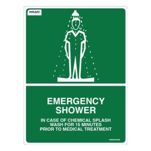 Emergency Shower Sign 600mm X 450mm Metal