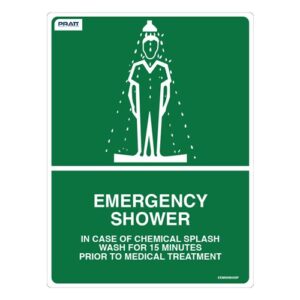 Emergency Shower Sign 600mm X 450mm Poly