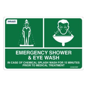 Emergency Shower & Eyewash Sign 450mm X 300mm Poly
