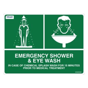Emergency Shower & Eyewash Sign 600mm X 450mm Metal
