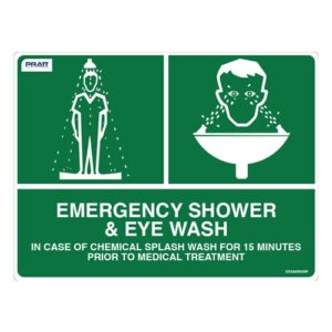Emergency Shower & Eyewash Sign 600mm X 450mm Poly