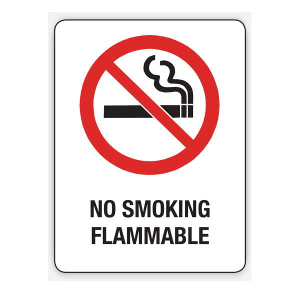 NO SMOKING FLAMMABLE SIGN