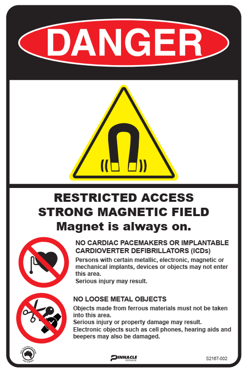 Danger Restricted Access Strong Magnetic Field