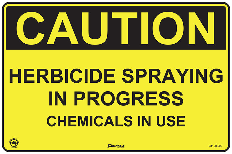 Caution Herbicide Spraying In Progress Chemicals In Use