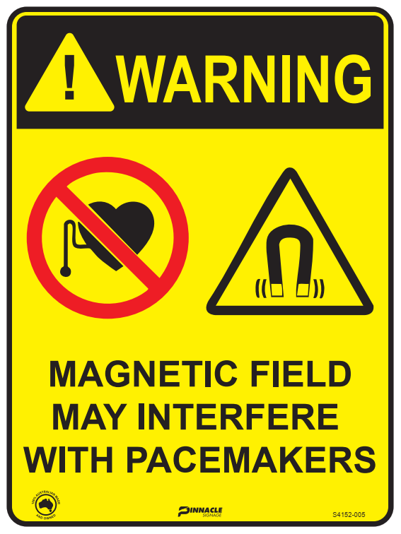 Warning Magnetic Field May Interfere With Pacemakers
