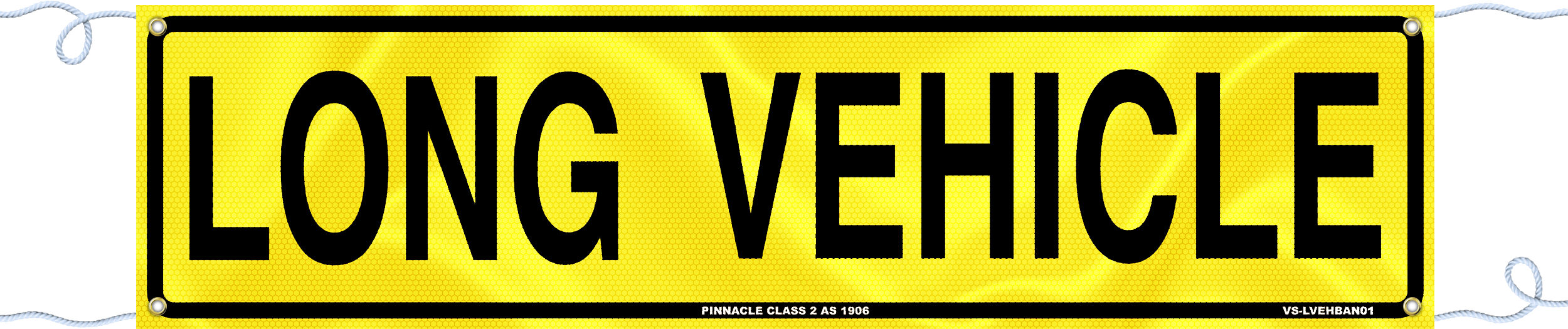 Long Vehicle Banner, Class 2 Reflective Vinyl with Rope Hem, 1200 x 300mm